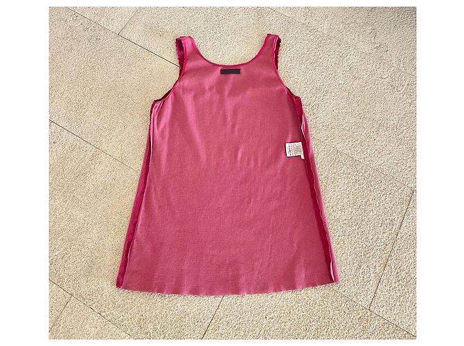 Stouls Canotta Framboise in Pelle Velluto Microperforata Rosa - vista 10