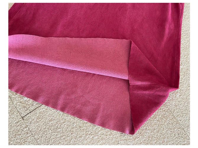Stouls Canotta Framboise in Pelle Velluto Microperforata Rosa - vista 13