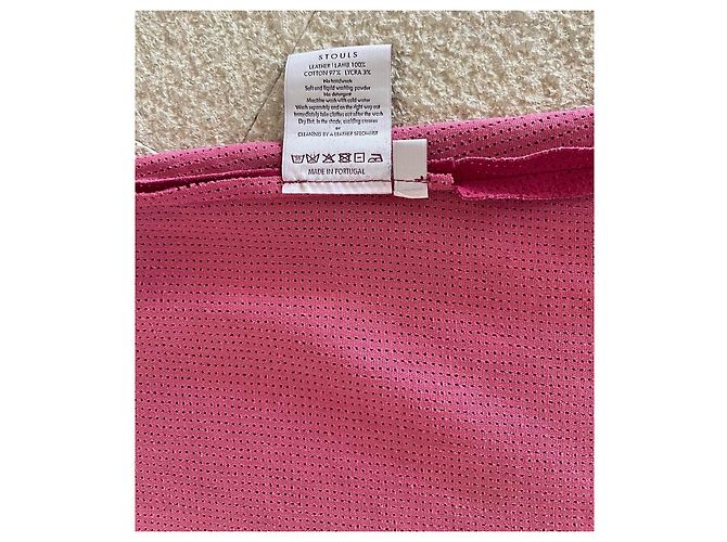 Stouls Canotta Framboise in Pelle Velluto Microperforata Rosa - vista 7