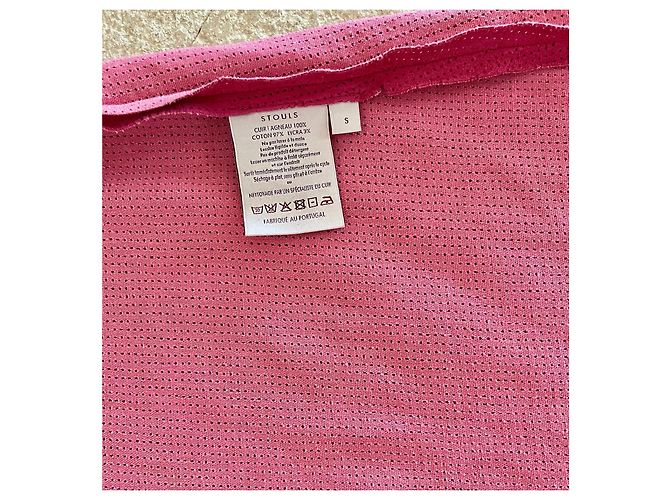 Stouls Canotta Framboise in Pelle Velluto Microperforata Rosa - vista 8