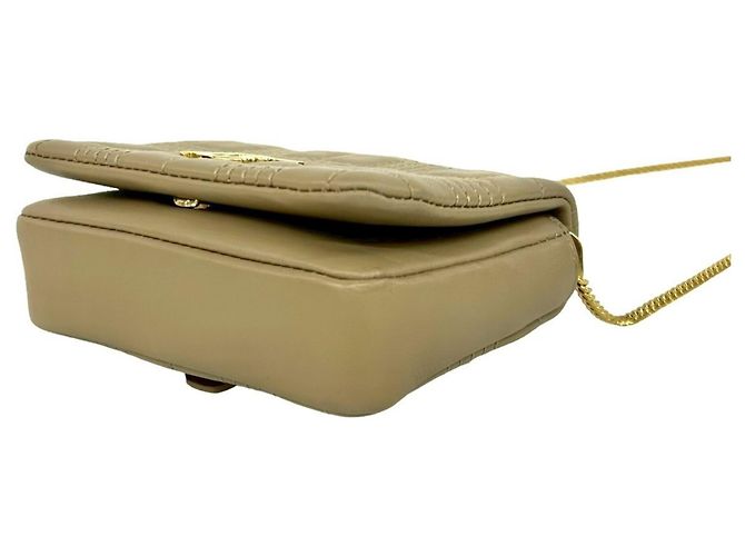 Borsa a tracolla Micro Chain in pelle con logo TB Burberry Laura Beige - vista 8