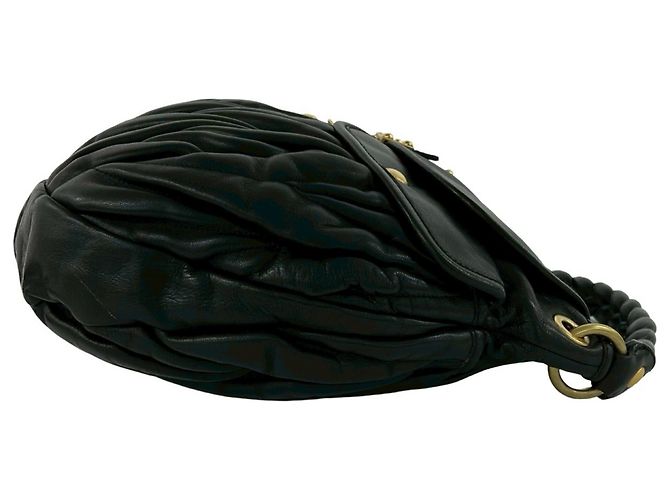Miu Miu Matelassé Lederhandtasche mit Logo-Hardware Schwarz - Ansicht 6