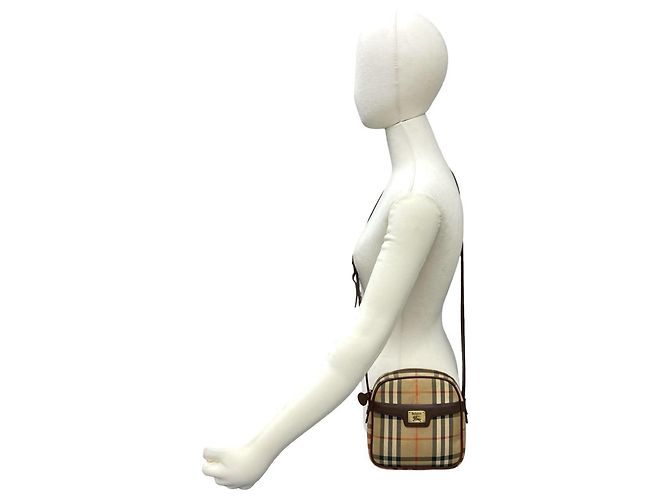 Borsa a tracolla mini Burberry Nova Check con motivo Horse Shadow Marrone Beige - vista 2