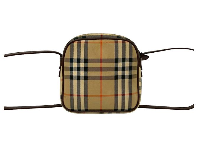 Borsa a tracolla mini Burberry Nova Check con motivo Horse Shadow Marrone Beige - vista 3