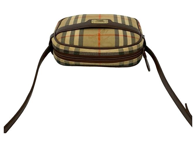 Borsa a tracolla mini Burberry Nova Check con motivo Horse Shadow Marrone Beige - vista 4