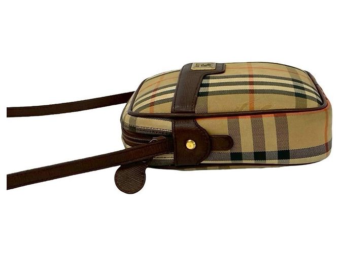 Borsa a tracolla mini Burberry Nova Check con motivo Horse Shadow Marrone Beige - vista 5