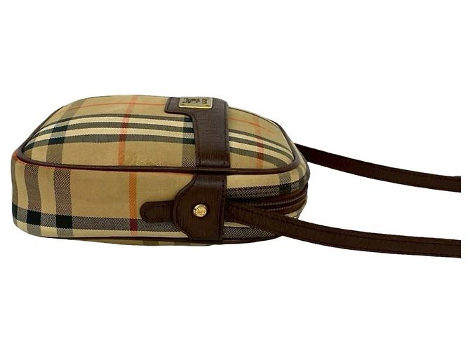 Borsa a tracolla mini Burberry Nova Check con motivo Horse Shadow Marrone Beige - vista 6