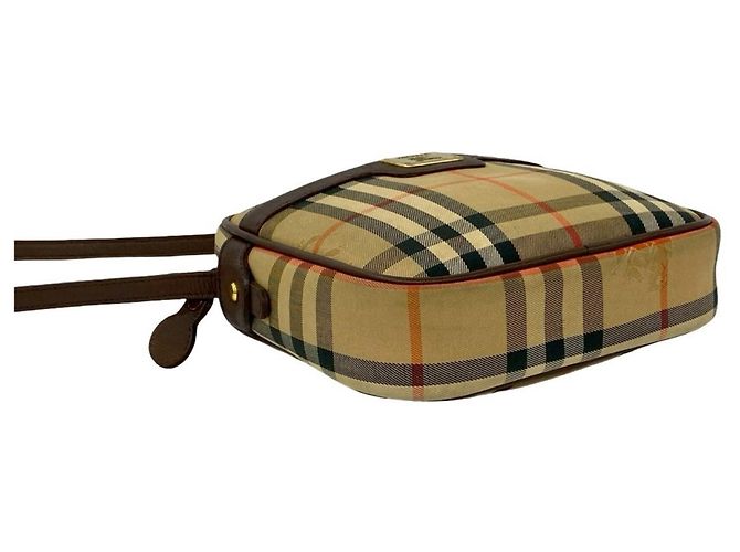 Borsa a tracolla mini Burberry Nova Check con motivo Horse Shadow Marrone Beige - vista 7