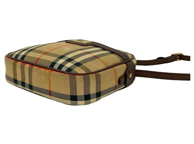 Borsa a tracolla mini Burberry Nova Check con motivo Horse Shadow Marrone Beige - vista 8