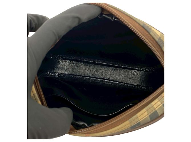 Borsa a tracolla mini Burberry Nova Check con motivo Horse Shadow Marrone Beige - vista 9