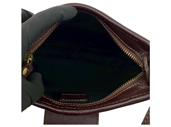Borsa a tracolla in pelle Burberry Nova Check Shadow Horse Pattern Marrone Beige - vista 9