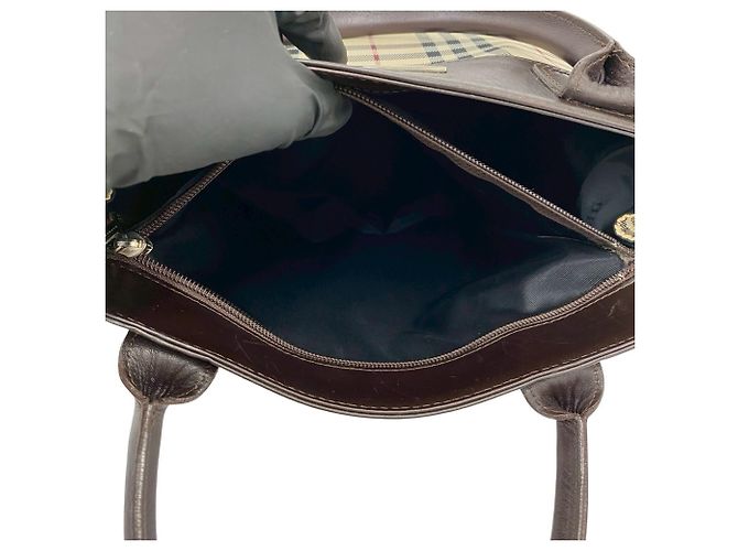 BURBERRY Borsa a mano/Borsa a tracolla 2-Way Marrone Nero Bianco Rosso Beige - vista 10