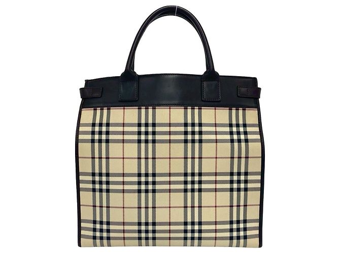 BURBERRY Borsa a mano/Borsa a tracolla 2-Way Marrone Nero Bianco Rosso Beige - vista 3
