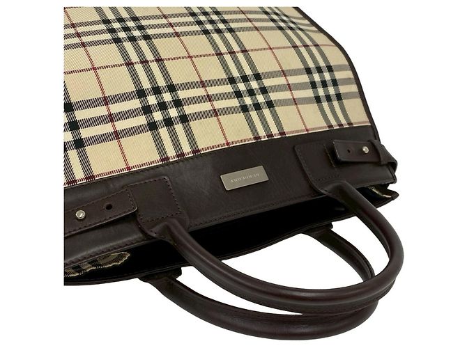 BURBERRY Borsa a mano/Borsa a tracolla 2-Way Marrone Nero Bianco Rosso Beige - vista 4