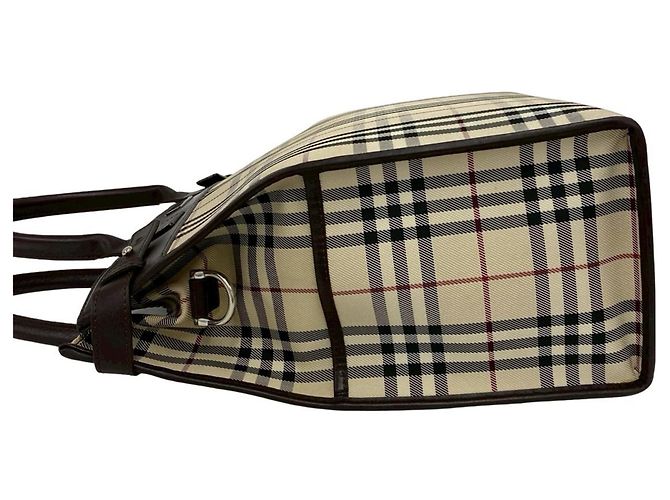 BURBERRY Borsa a mano/Borsa a tracolla 2-Way Marrone Nero Bianco Rosso Beige - vista 5
