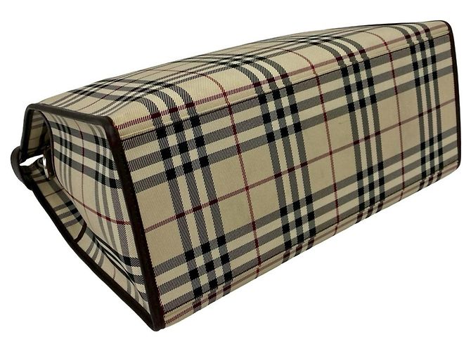 BURBERRY Borsa a mano/Borsa a tracolla 2-Way Marrone Nero Bianco Rosso Beige - vista 7