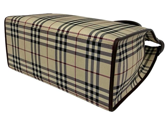 BURBERRY Borsa a mano/Borsa a tracolla 2-Way Marrone Nero Bianco Rosso Beige - vista 8