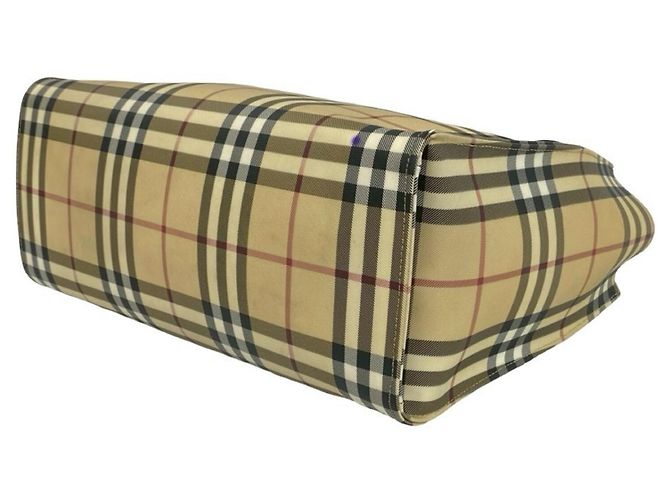Burberry Nova Check Pattern Leder Handtasche Tote Bag Schwarz Beige - Ansicht 8