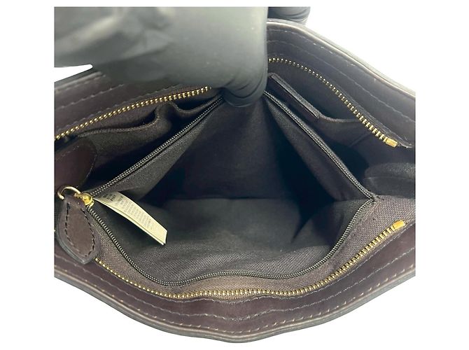 Borsa a tracolla in pelle Burberry Nova Check Pattern Marrone Nero Bianco Rosso Beige - vista 10
