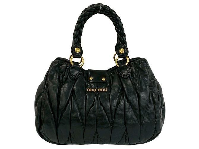 Miu Miu Matelassé Leder 2-Way Handtasche Schwarz - Ansicht 3