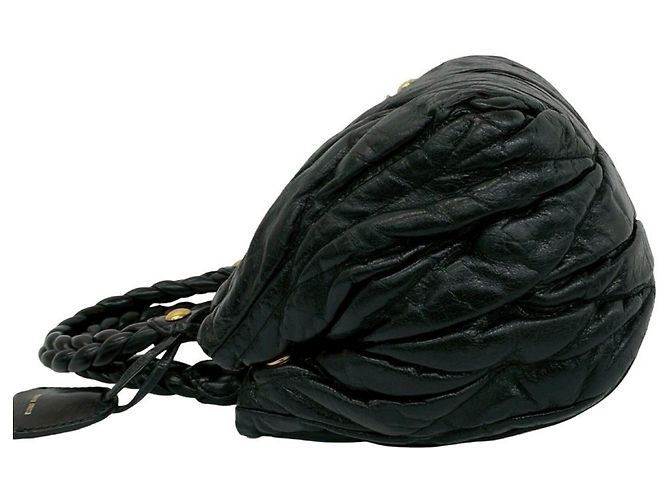 Miu Miu Matelassé Leder 2-Way Handtasche Schwarz - Ansicht 5