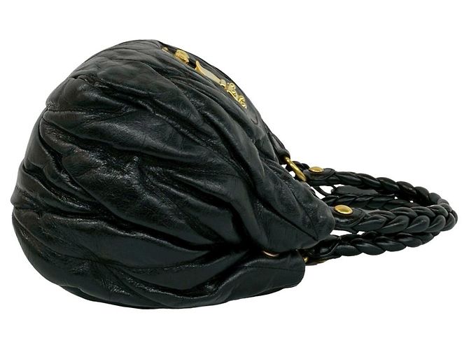 Miu Miu Matelassé Leder 2-Way Handtasche Schwarz - Ansicht 6