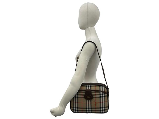 Burberry Nova Check Semi-Shoulder Bag Braun Schwarz Weiß Rot Beige - Ansicht 2