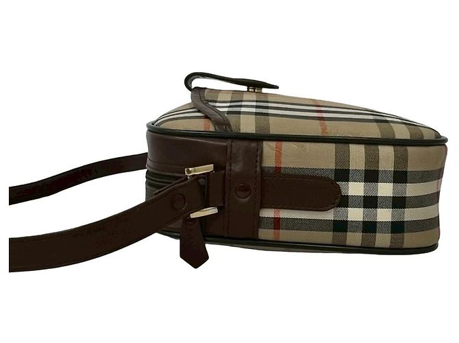 Burberry Nova Check Semi-Shoulder Bag Braun Schwarz Weiß Rot Beige - Ansicht 5