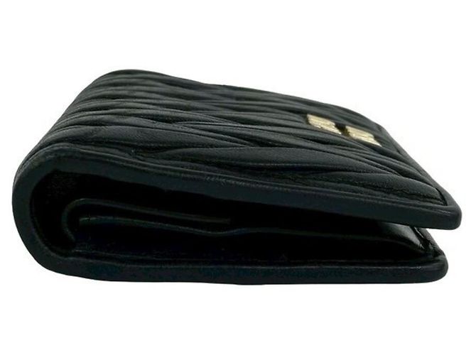 Miu Miu Tarjetero mini bi-fold de piel negra Negro - vista 4
