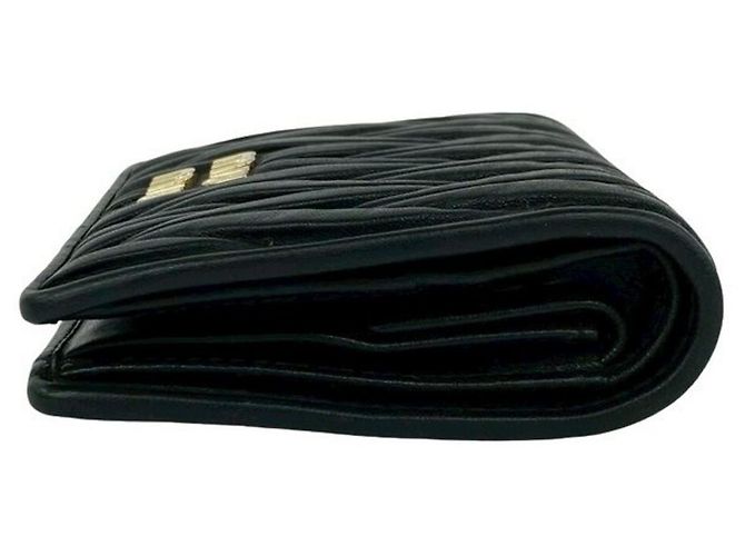 Miu Miu Tarjetero mini bi-fold de piel negra Negro - vista 5