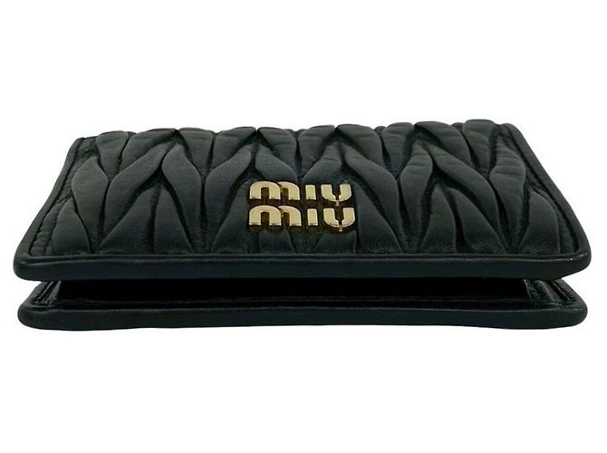Miu Miu Tarjetero mini bi-fold de piel negra Negro - vista 6