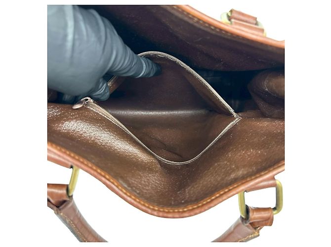 Burberry Nova Check Shadow Horse Pattern Leder Tote Bag Braun Beige - Ansicht 10