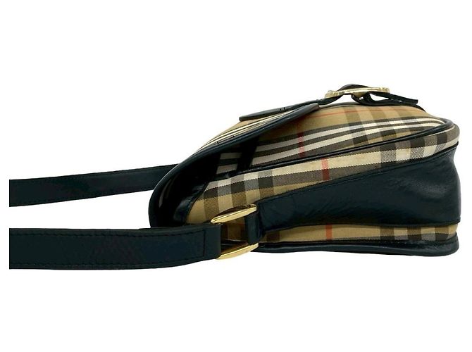 Borsa a tracolla Burberry in tela e pelle Marrone - vista 5