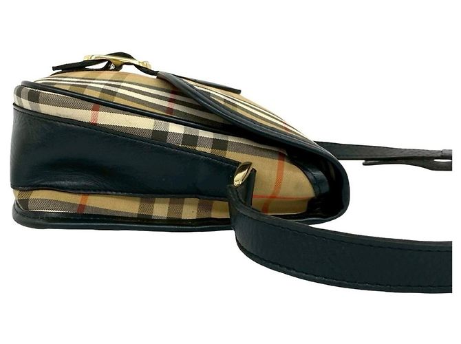 Borsa a tracolla Burberry in tela e pelle Marrone - vista 6