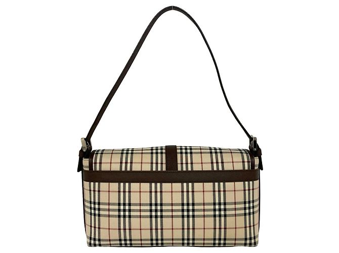 Borsa Burberry Nova Check in tela e pelle Marrone Beige - vista 3