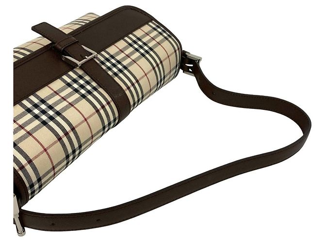 Borsa Burberry Nova Check in tela e pelle Marrone Beige - vista 4