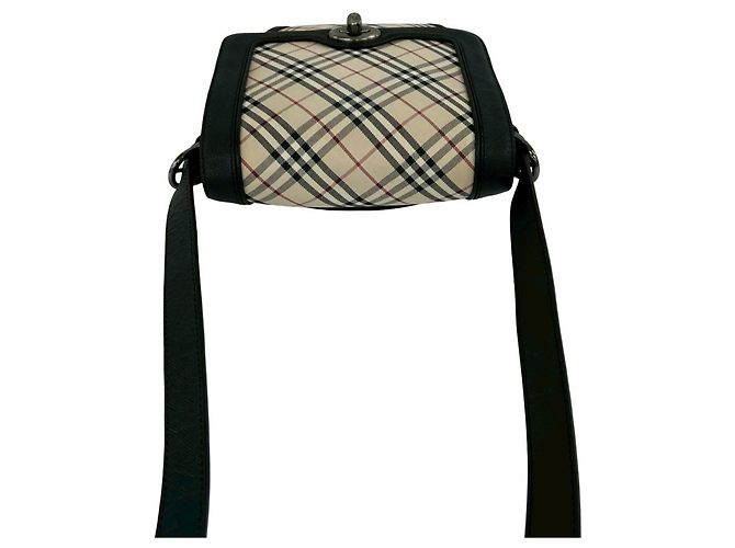 Bolsa de Ombro Burberry em Lona e Couro com Padrão Nova Check e Fecho Turnlock Preto Bege - vista 4