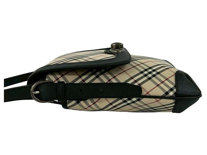 Bolsa de Ombro Burberry em Lona e Couro com Padrão Nova Check e Fecho Turnlock Preto Bege - vista 5