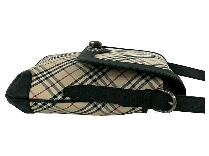 Bolsa de Ombro Burberry em Lona e Couro com Padrão Nova Check e Fecho Turnlock Preto Bege - vista 6