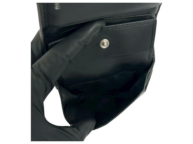 Cartera bi-fold de piel Matelassé Logo Bijou Miu Miu Negro - vista 10