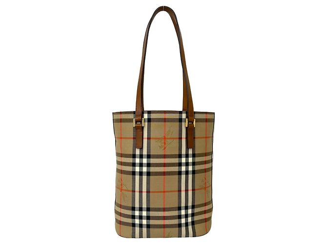 Burberry Nova Check Shadow Horse Pattern Tote Bag Braun Beige - Ansicht 3