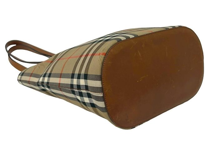 Burberry Nova Check Shadow Horse Pattern Tote Bag Braun Beige - Ansicht 7
