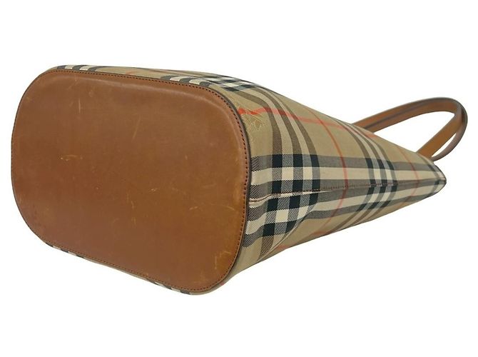 Burberry Nova Check Shadow Horse Pattern Tote Bag Braun Beige - Ansicht 8