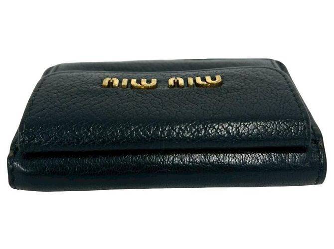 Cartera tri-fold Miu Miu de piel negra Negro - vista 3
