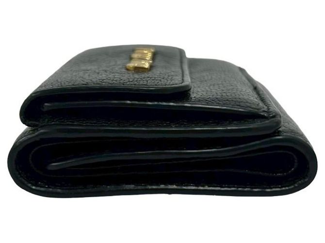 Cartera tri-fold Miu Miu de piel negra Negro - vista 5