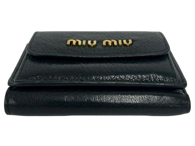 Cartera tri-fold Miu Miu de piel negra Negro - vista 6
