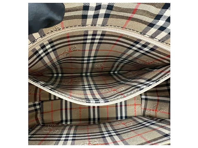 Burberry Vintage Nova Check Pattern Lederschultertasche Schwarz Beige - Ansicht 10