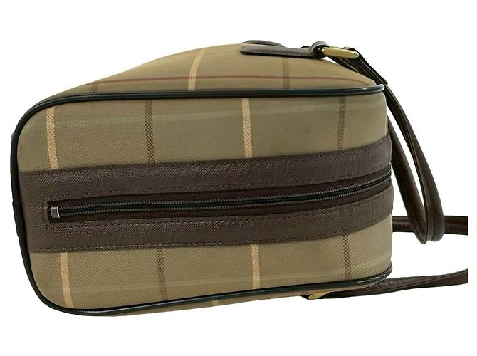 Borsa a mano Burberrys Shadow Horse Nova Check in tela e pelle Marrone Cachi - vista 6