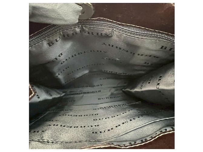 Borsa a tracolla Burberry Nova Check in tela e pelle Marrone Beige - vista 5