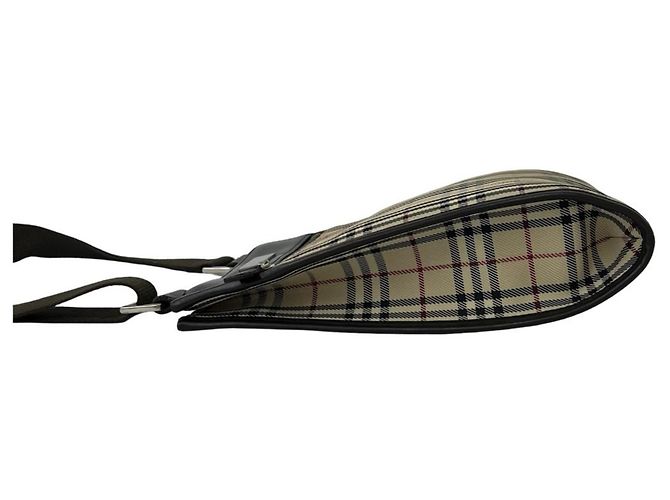 Borsa a tracolla Burberry Nova Check in tela e pelle Marrone Beige - vista 6
